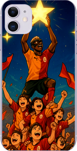 Galatasaray Şampiyonluk Yıldızı Anime Tasarım Şeffaf Telefon Kılıfı