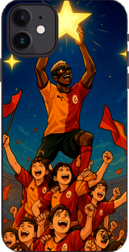 Galatasaray Şampiyonluk Yıldızı Anime Tasarım Şeffaf Telefon Kılıfı