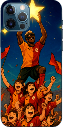 Galatasaray Şampiyonluk Yıldızı Anime Tasarım Şeffaf Telefon Kılıfı
