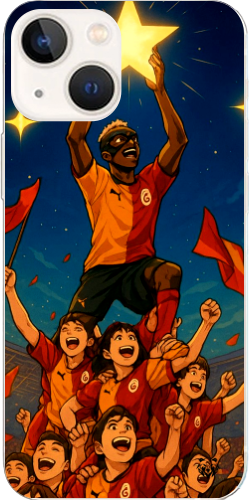 Galatasaray Şampiyonluk Yıldızı Anime Tasarım Şeffaf Telefon Kılıfı