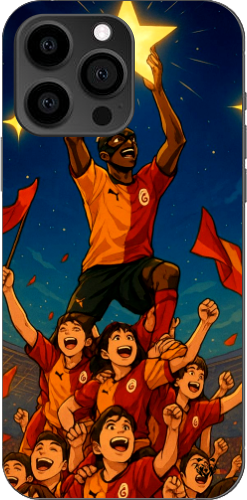 Galatasaray Şampiyonluk Yıldızı Anime Tasarım Şeffaf Telefon Kılıfı