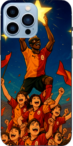 Galatasaray Şampiyonluk Yıldızı Anime Tasarım Şeffaf Telefon Kılıfı