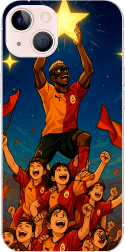 Galatasaray Şampiyonluk Yıldızı Anime Tasarım Şeffaf Telefon Kılıfı