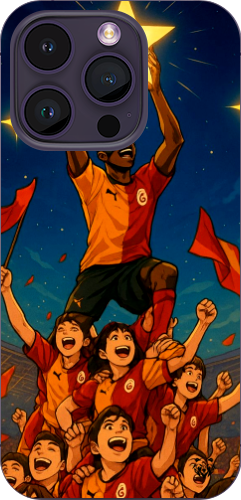 Galatasaray Şampiyonluk Yıldızı Anime Tasarım Şeffaf Telefon Kılıfı