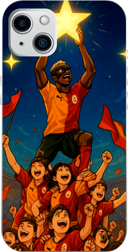 Galatasaray Şampiyonluk Yıldızı Anime Tasarım Şeffaf Telefon Kılıfı