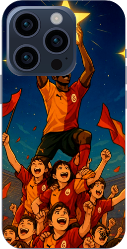 Galatasaray Şampiyonluk Yıldızı Anime Tasarım Şeffaf Telefon Kılıfı