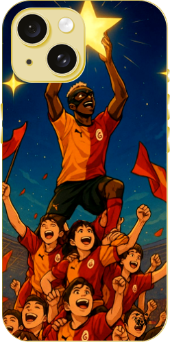 Galatasaray Şampiyonluk Yıldızı Anime Tasarım Şeffaf Telefon Kılıfı