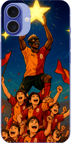 Galatasaray Şampiyonluk Yıldızı Anime Tasarım Şeffaf Telefon Kılıfı