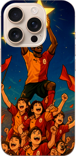 Galatasaray Şampiyonluk Yıldızı Anime Tasarım Şeffaf Telefon Kılıfı