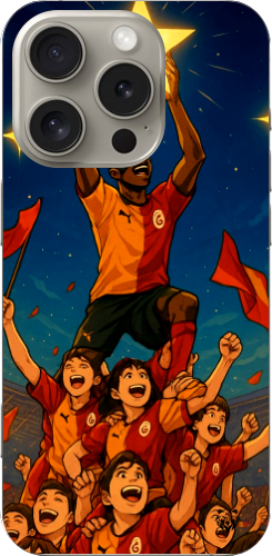 Galatasaray Şampiyonluk Yıldızı Anime Tasarım Şeffaf Telefon Kılıfı