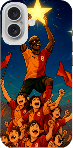 Galatasaray Şampiyonluk Yıldızı Anime Tasarım Şeffaf Telefon Kılıfı