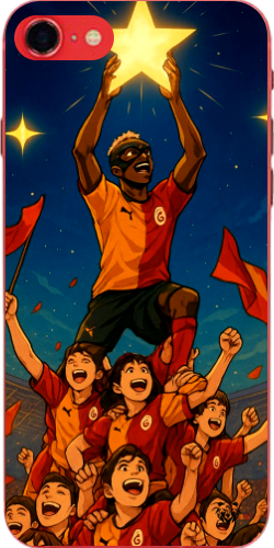 Galatasaray Şampiyonluk Yıldızı Anime Tasarım Şeffaf Telefon Kılıfı