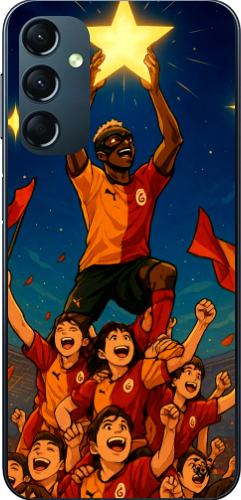 Galatasaray Şampiyonluk Yıldızı Anime Tasarım Şeffaf Telefon Kılıfı