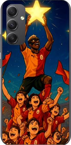 Galatasaray Şampiyonluk Yıldızı Anime Tasarım Şeffaf Telefon Kılıfı