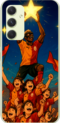 Galatasaray Şampiyonluk Yıldızı Anime Tasarım Şeffaf Telefon Kılıfı