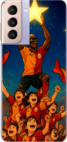 Galatasaray Şampiyonluk Yıldızı Anime Tasarım Şeffaf Telefon Kılıfı