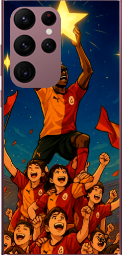 Galatasaray Şampiyonluk Yıldızı Anime Tasarım Şeffaf Telefon Kılıfı