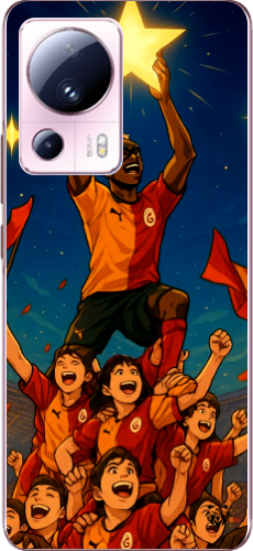 Galatasaray Şampiyonluk Yıldızı Anime Tasarım Şeffaf Telefon Kılıfı