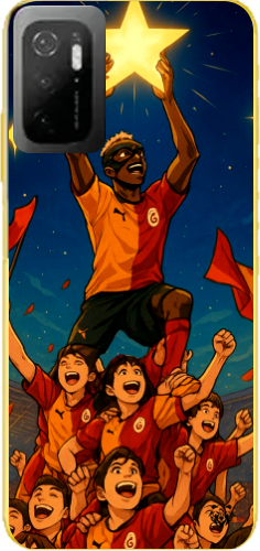Galatasaray Şampiyonluk Yıldızı Anime Tasarım Şeffaf Telefon Kılıfı