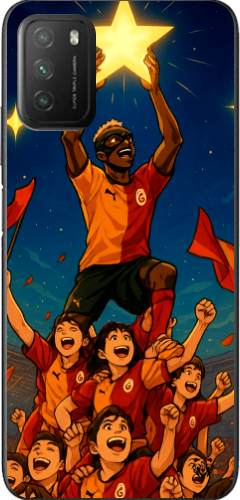Galatasaray Şampiyonluk Yıldızı Anime Tasarım Şeffaf Telefon Kılıfı