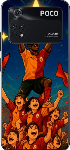 Galatasaray Şampiyonluk Yıldızı Anime Tasarım Şeffaf Telefon Kılıfı