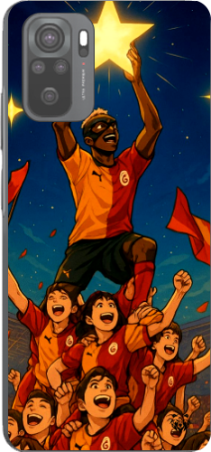 Galatasaray Şampiyonluk Yıldızı Anime Tasarım Şeffaf Telefon Kılıfı
