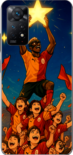 Galatasaray Şampiyonluk Yıldızı Anime Tasarım Şeffaf Telefon Kılıfı