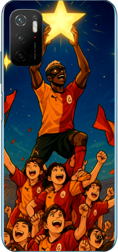 Galatasaray Şampiyonluk Yıldızı Anime Tasarım Şeffaf Telefon Kılıfı