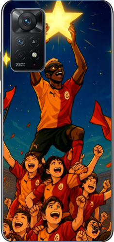 Galatasaray Şampiyonluk Yıldızı Anime Tasarım Şeffaf Telefon Kılıfı