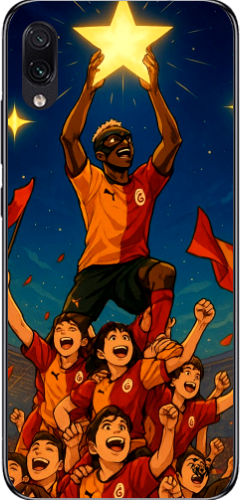 Galatasaray Şampiyonluk Yıldızı Anime Tasarım Şeffaf Telefon Kılıfı